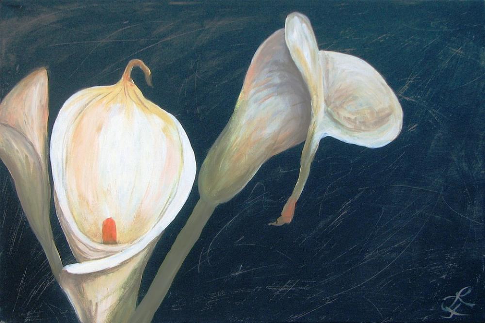 Painting Acrylic Art Calla White Color Decorative Painting Acrylic Art Calla White Color Decorative