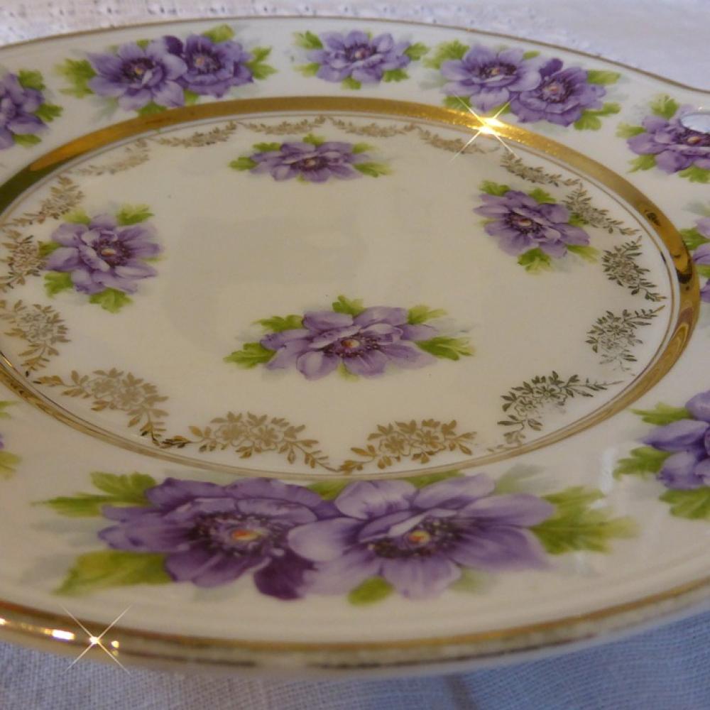 Plate Porcelain Old Plate Ditzy Violet Tableware Plate Porcelain Old Plate Ditzy Violet Tableware