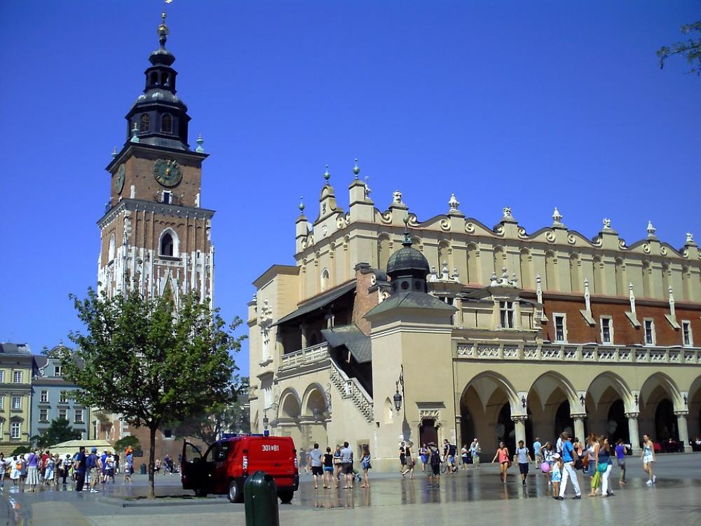 Poland Kraków The Old Town The Market Monument Poland Kraków The Old Town The Market Monument