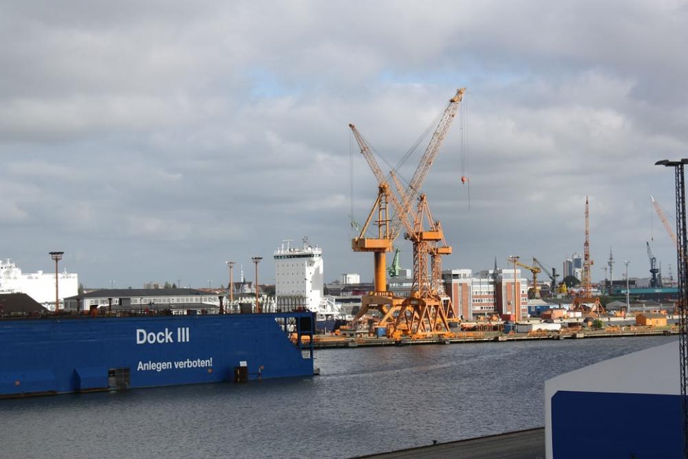Port Bremen Bremerhafen Cranes Port Facility Water Port Bremen Bremerhafen Cranes Port Facility Water
