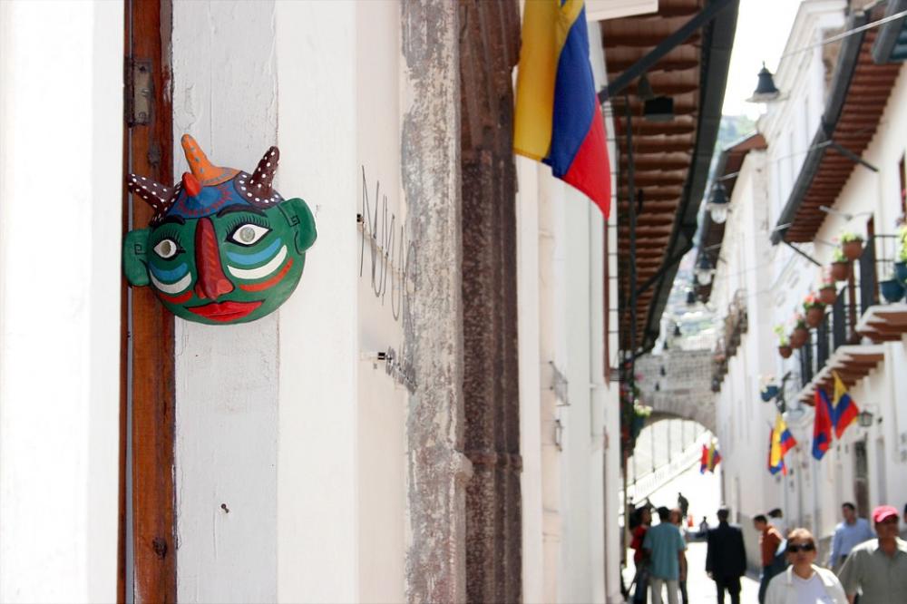 Quito Ecuador Historic Centre Mask Round Quito Ecuador Historic Centre Mask Round