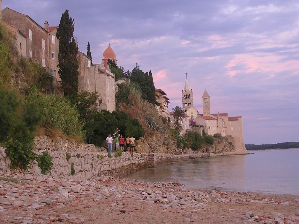Rab Croatia Sea Ocean Water Bay Buildings City Rab Croatia Sea Ocean Water Bay Buildings City