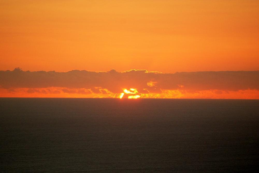 Reunion Island Sunset Evening Inflamed Sun Ocean Reunion Island Sunset Evening Inflamed Sun Ocean