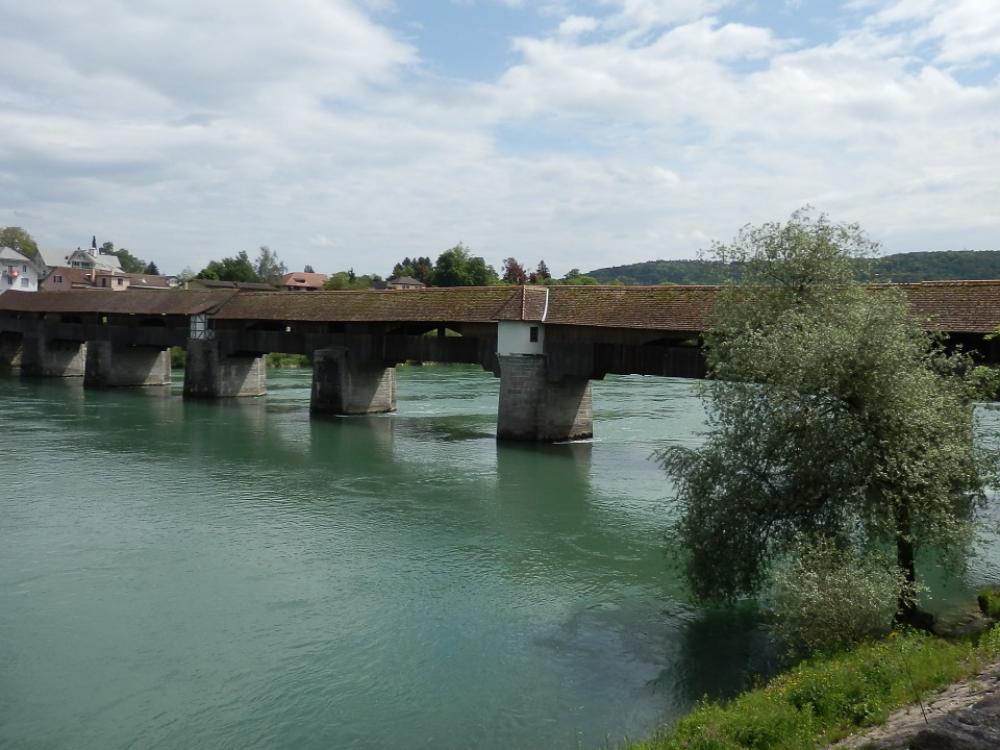 Rhine Bridge Covered Wooden Bridge Bad Säckingen Rhine Bridge Covered Wooden Bridge Bad Säckingen