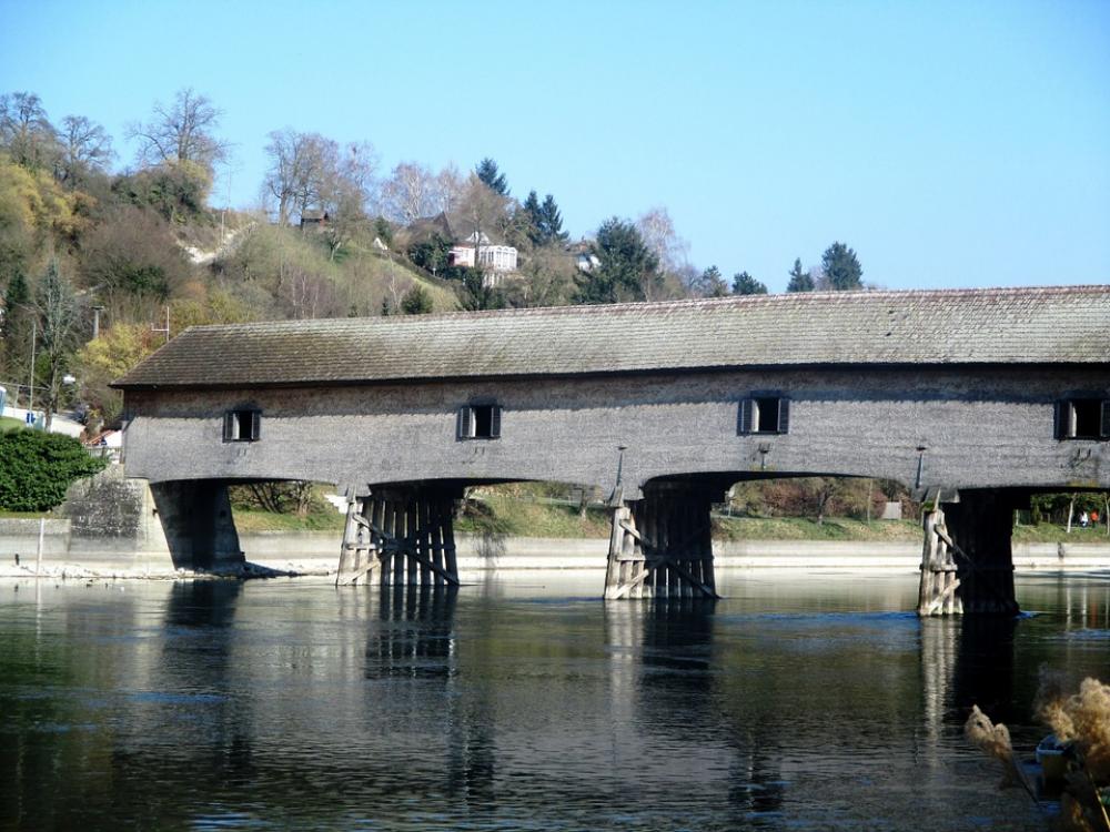 River Bridge Wooden Bridge Rheinbrücke River Bridge Wooden Bridge Rheinbrücke