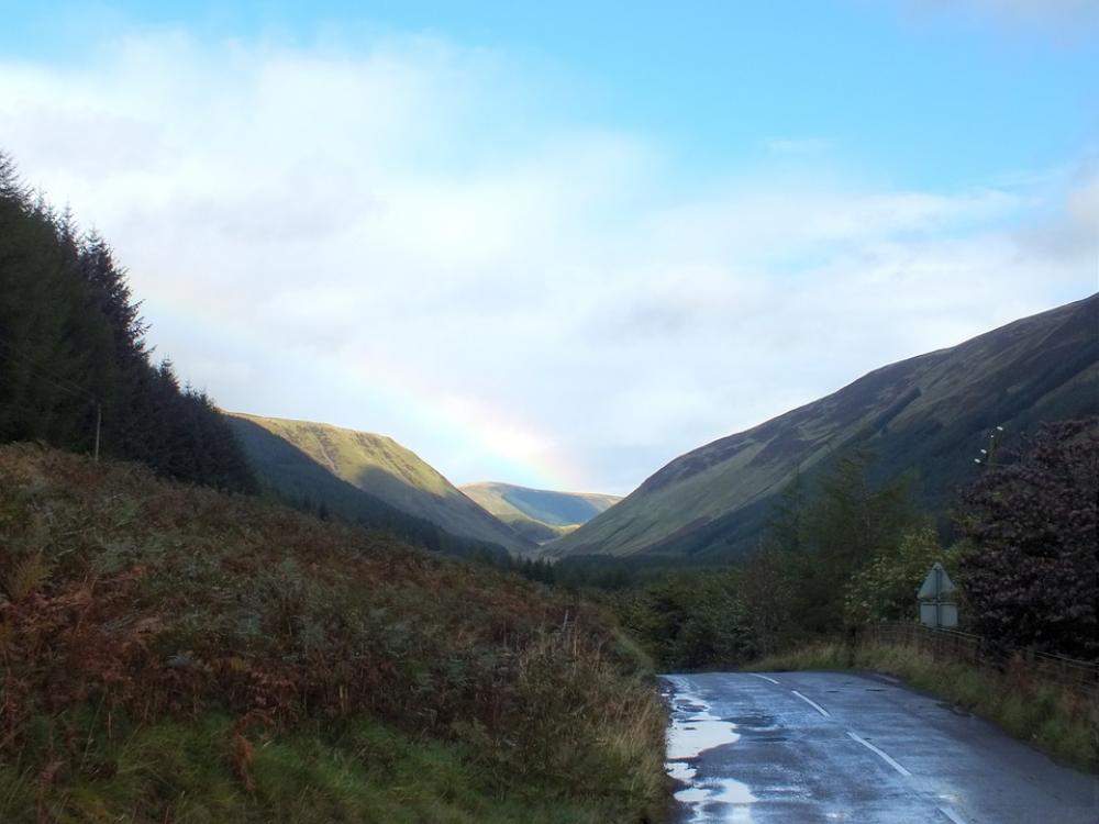 Road Rain Rainbow Scotland North Scotland Road Rain Rainbow Scotland North Scotland