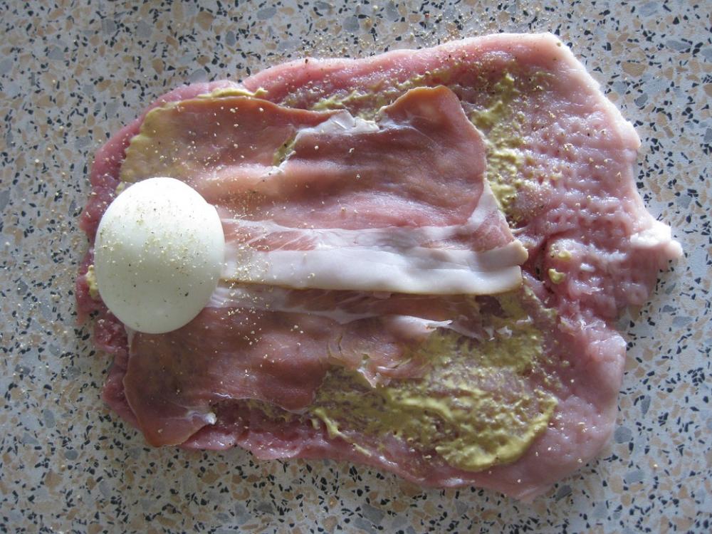 Roulade Pig Bacon Meat Schnitzel Chop Roulade Pig Bacon Meat Schnitzel Chop