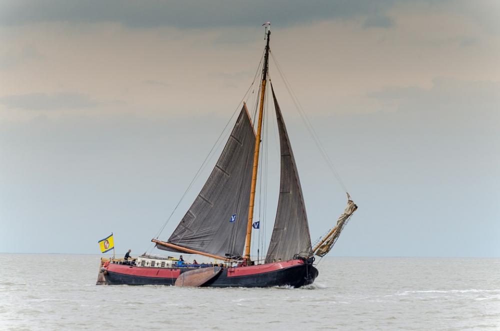 Sailing Wadden Sea Tjalk Flat Bottom Water Sea Sailing Wadden Sea Tjalk Flat Bottom Water Sea