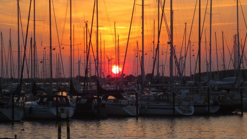 Sailing Boats Port Fehmarn Castle Depth Sunset Sailing Boats Port Fehmarn Castle Depth Sunset