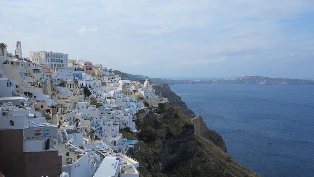 Santorini Greece White Houses Sea Santorini Greece White Houses Sea