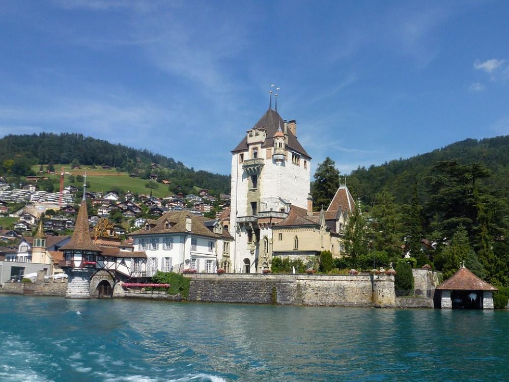 Schloss Oberhofen Bernese Oberland Lake Scenic Schloss Oberhofen Bernese Oberland Lake Scenic
