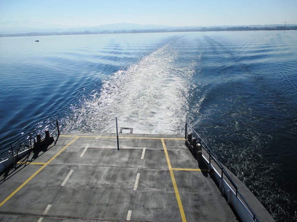 Shipping Ferry Wake Lake Lake Constance Germany Shipping Ferry Wake Lake Lake Constance Germany