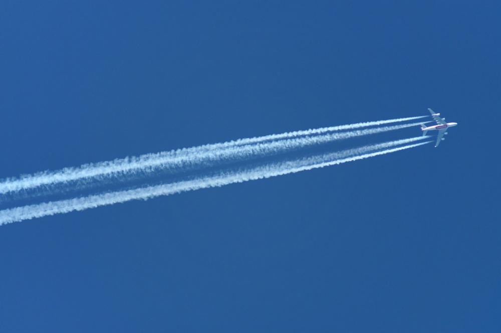 Sky Airliner Condensation Trails Air Corridor Sky Airliner Condensation Trails Air Corridor