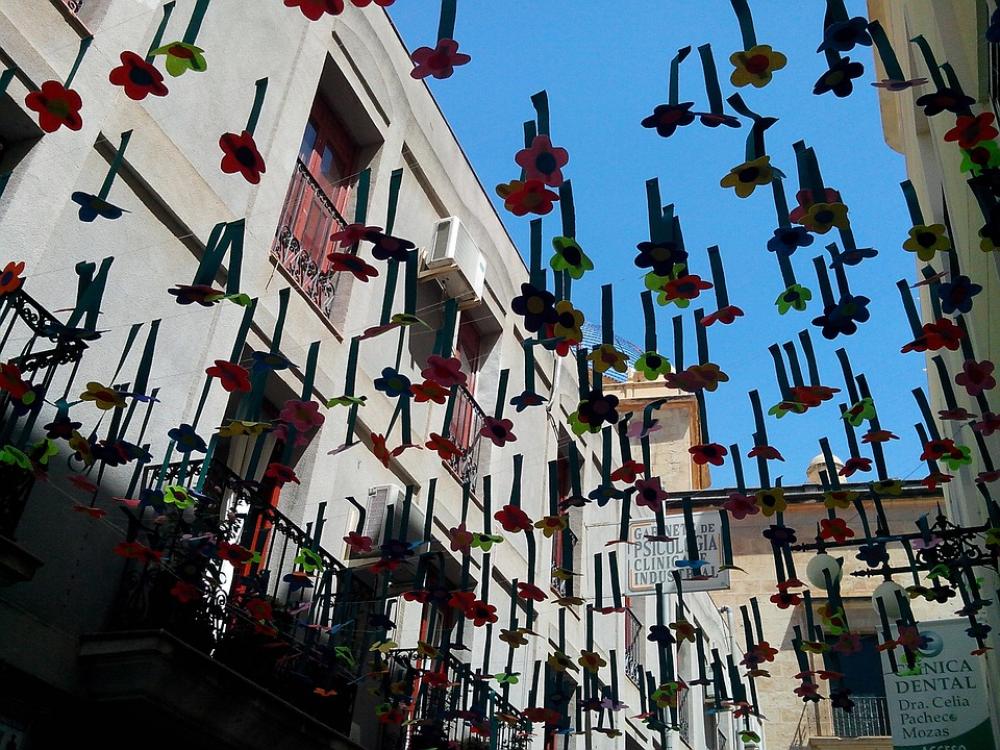 Spring Decoration Love Fun Colorful Street Sky Spring Decoration Love Fun Colorful Street Sky