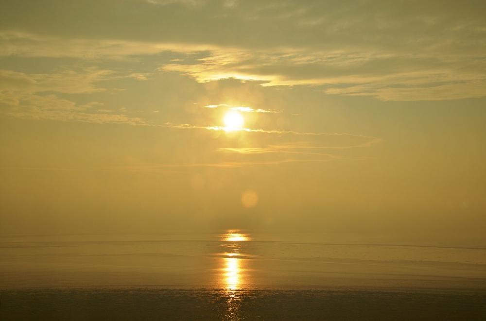 Sun Sunset Baltic Sea Rügen Hazy Foggy Sun Sunset Baltic Sea Rügen Hazy Foggy