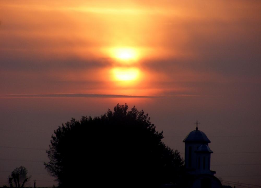 Sun Cloud Sky Red Church Tree Fire Sun Cloud Sky Red Church Tree Fire