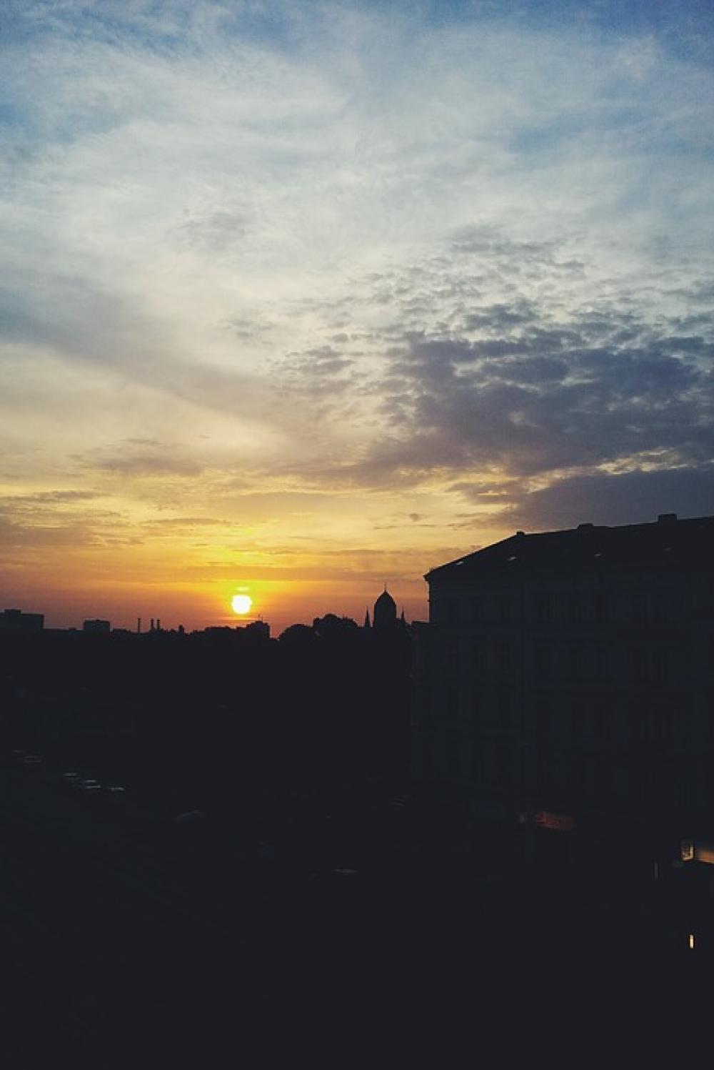 Sunrise Air City Silhouette Hot Sun Clouds Sunrise Air City Silhouette Hot Sun Clouds