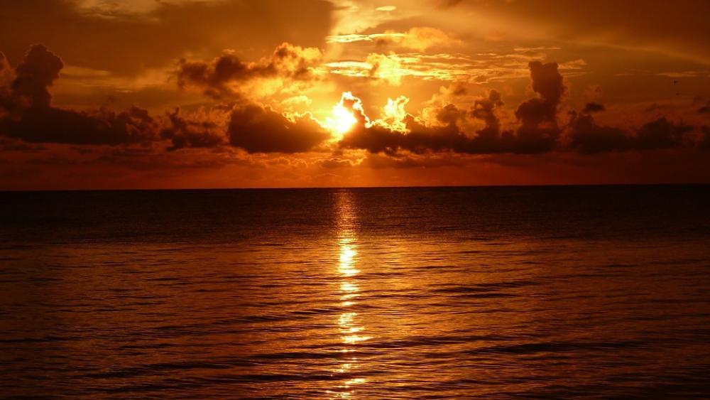 Sunset Ocean Sea Dramatic Sun Sky Nature Beach Sunset Ocean Sea Dramatic Sun Sky Nature Beach