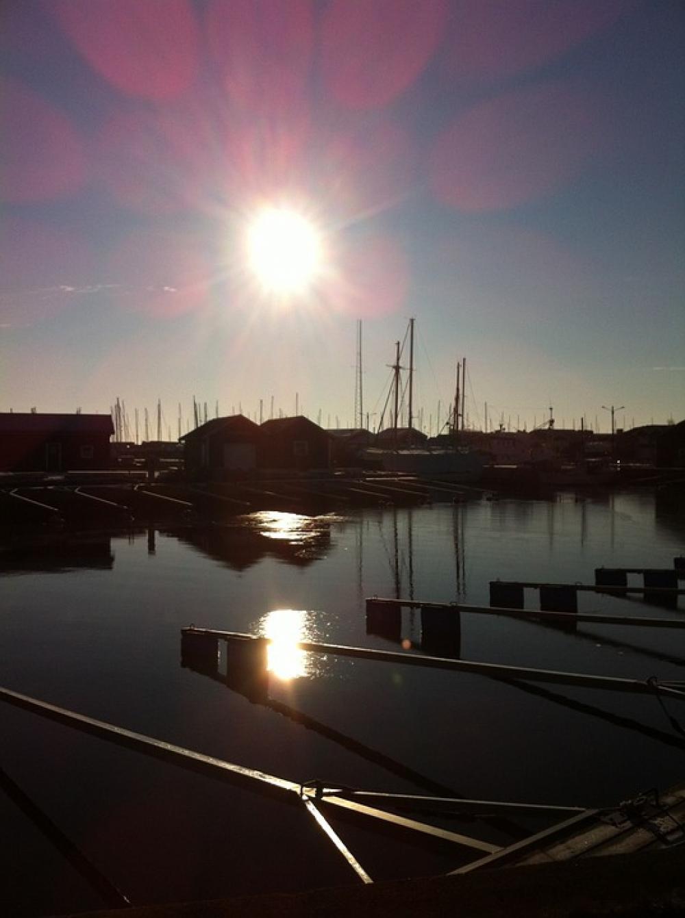 Sunset Port Sea Solar Boats Water Sunset Port Sea Solar Boats Water