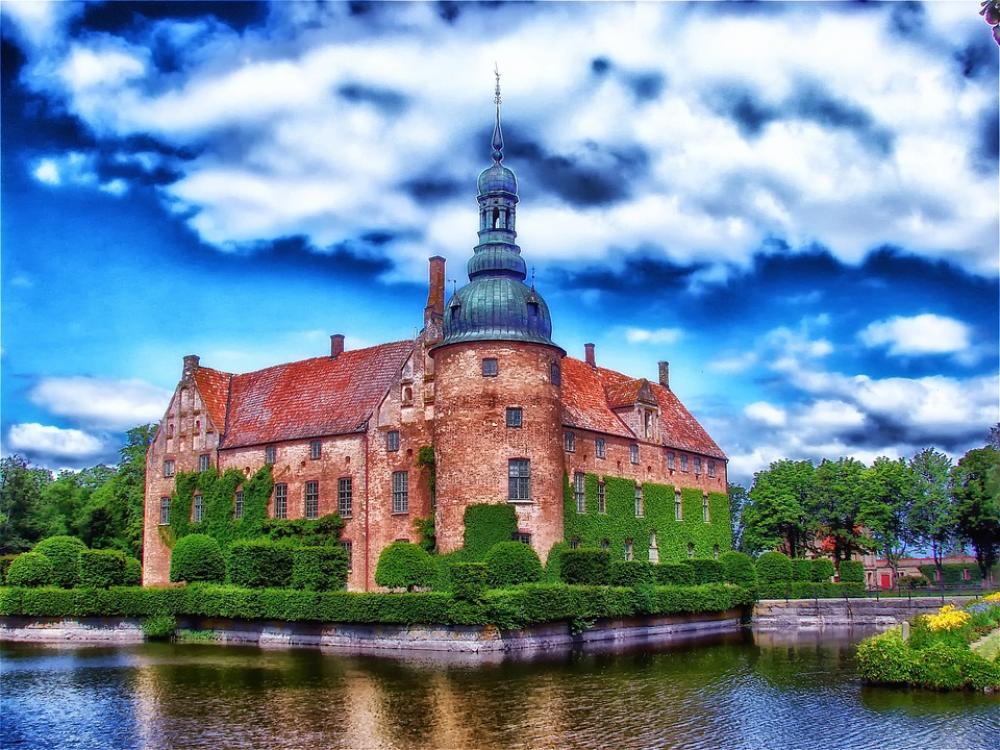 Sweden Vittskovle Castle Historic Sky Clouds Trees Sweden Vittskovle Castle Historic Sky Clouds Trees