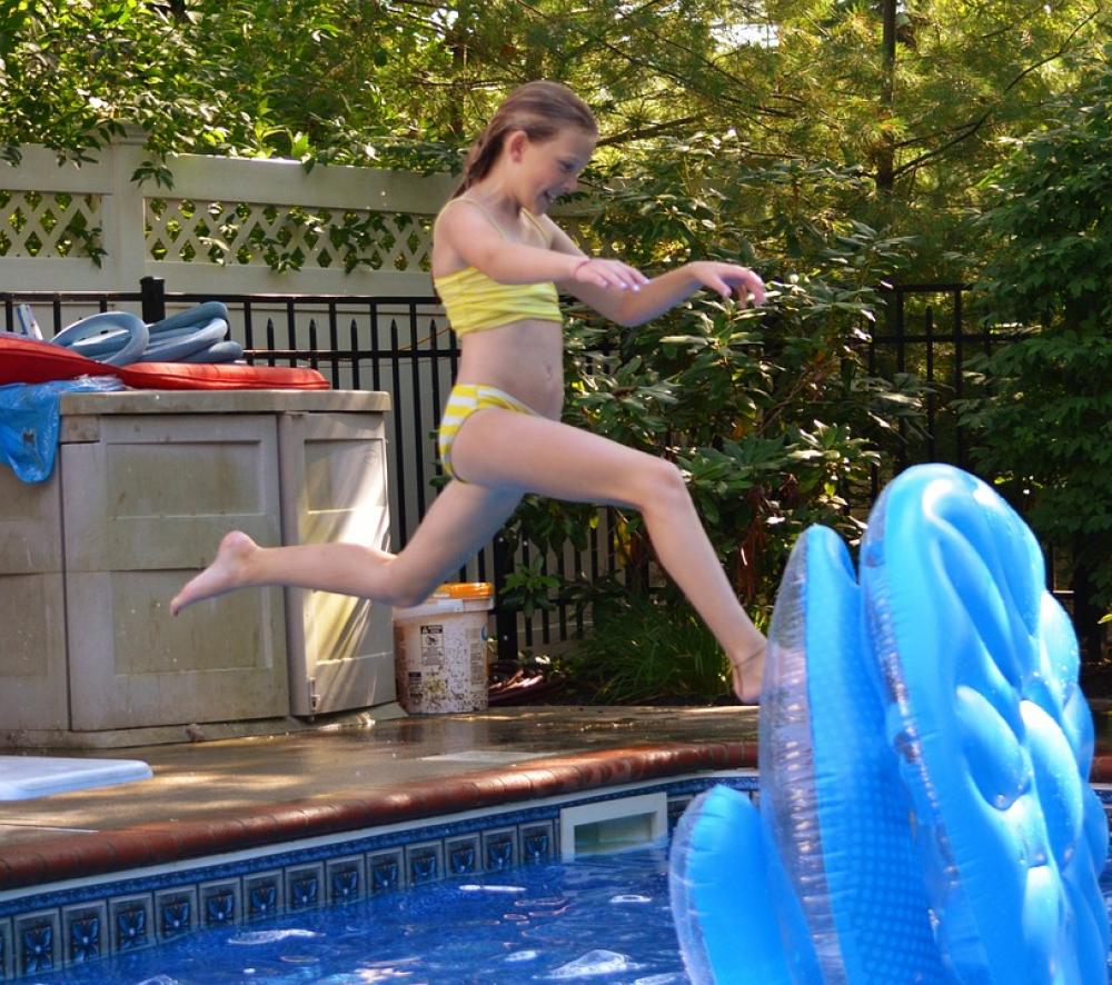 Swimming Pool Jump Girl Child Pool Swim Water Swimming Pool Jump Girl Child Pool Swim Water