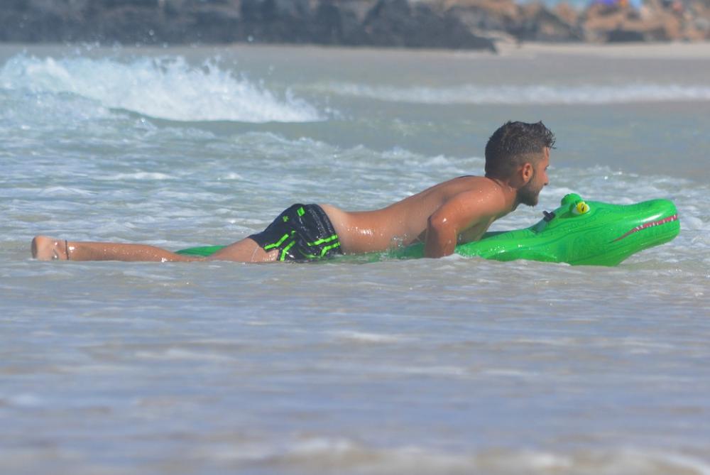 Swimming Trunks Man People Waves Sea Swimming Trunks Man People Waves Sea