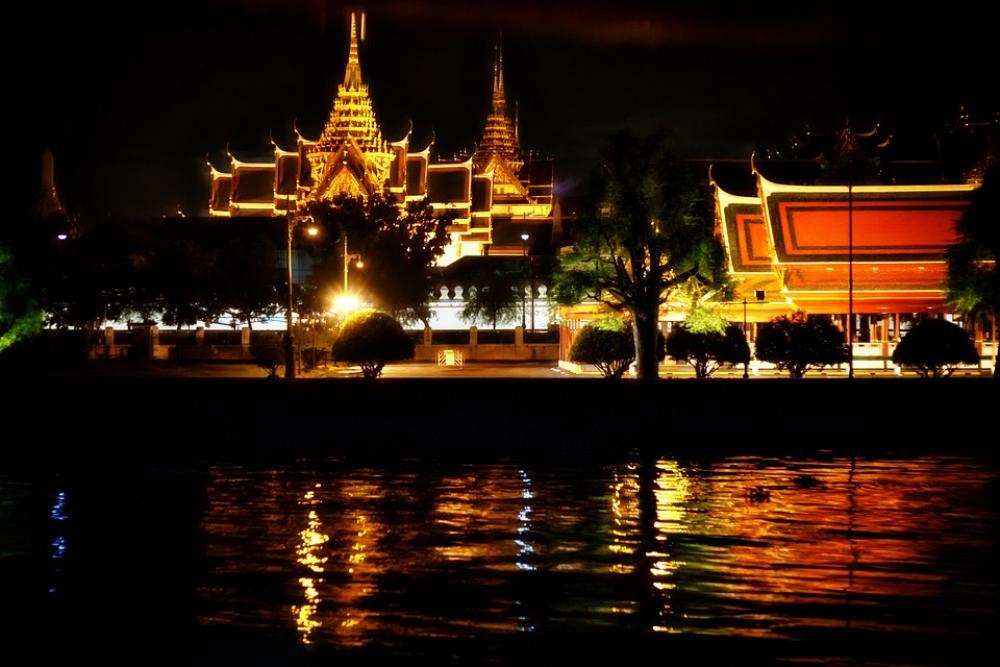 Temple Thailand Bangkok Illuminated Night Asia Temple Thailand Bangkok Illuminated Night Asia