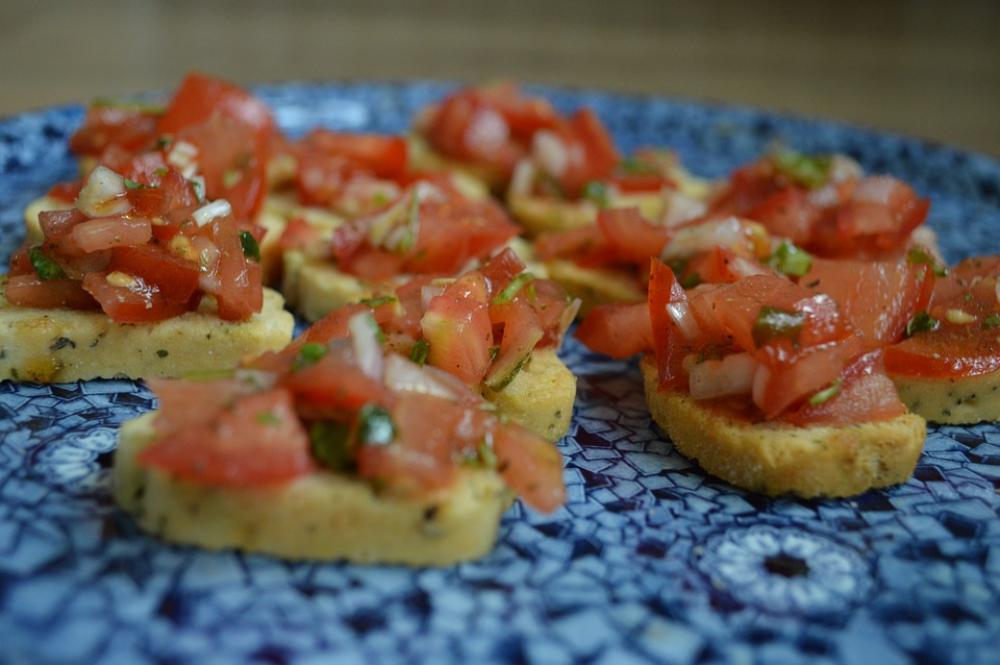 Tomato Bruschetta Basil Still Life Food Italy Tomato Bruschetta Basil Still Life Food Italy