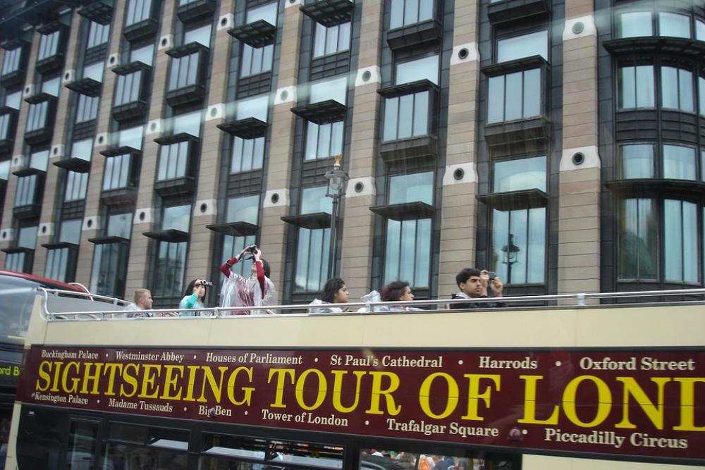 Tourists Photograph Sightseeing Double Decker Tourists Photograph Sightseeing Double Decker