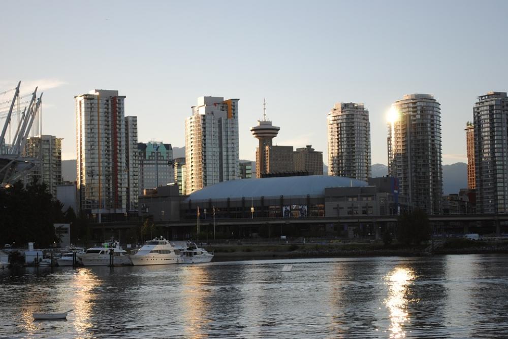 Vancouver Canada Skyscrapers Abendstimmung Vancouver Canada Skyscrapers Abendstimmung