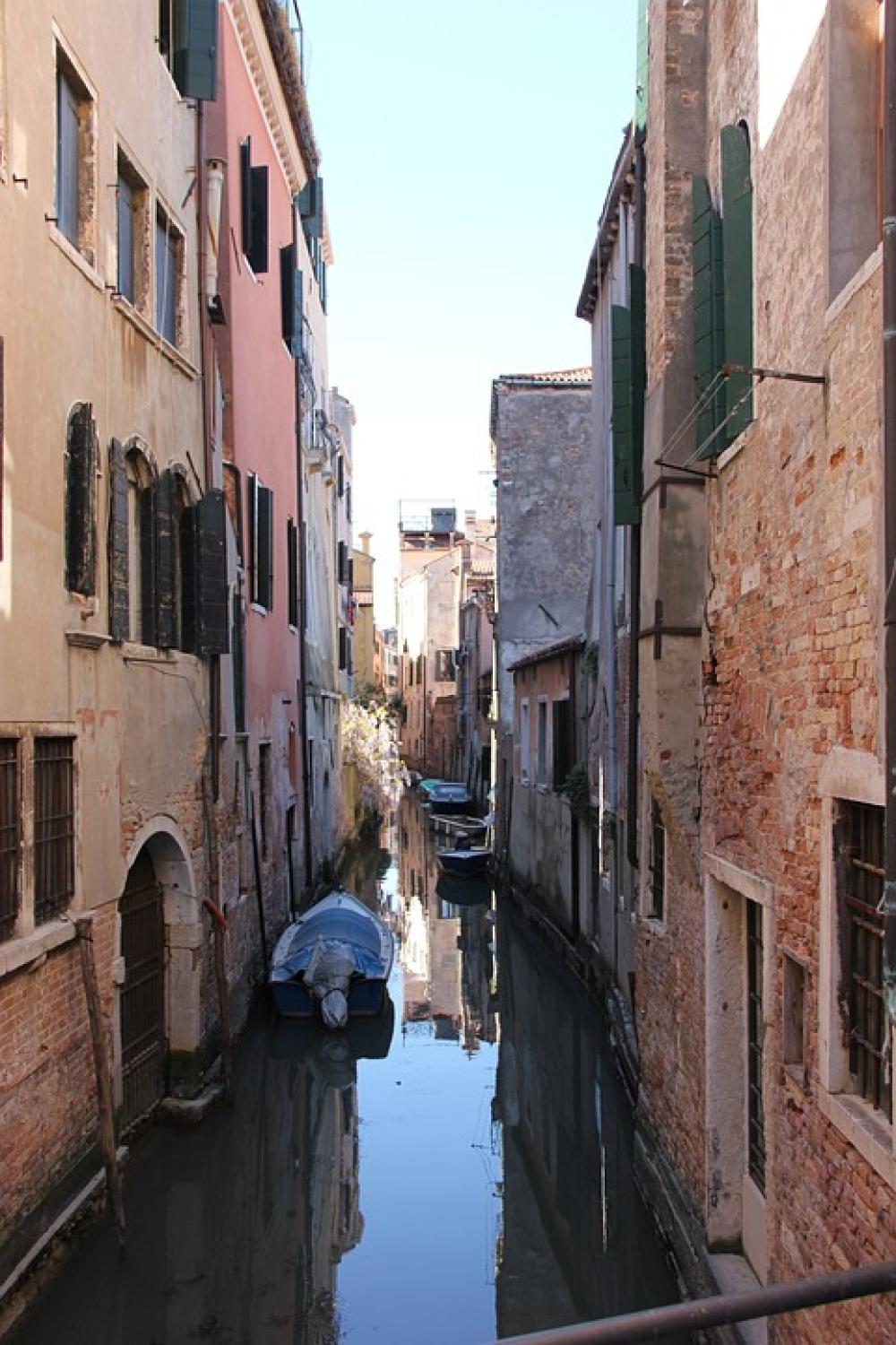Venice Channel Water Italy Quiet Narrow Boat Venice Channel Water Italy Quiet Narrow Boat