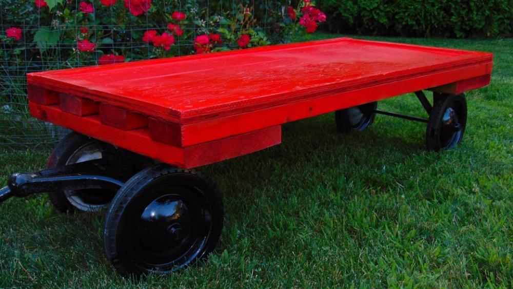 Wagon Red Wood Toy Wheels Grass Wooden Vintage Wagon Red Wood Toy Wheels Grass Wooden Vintage