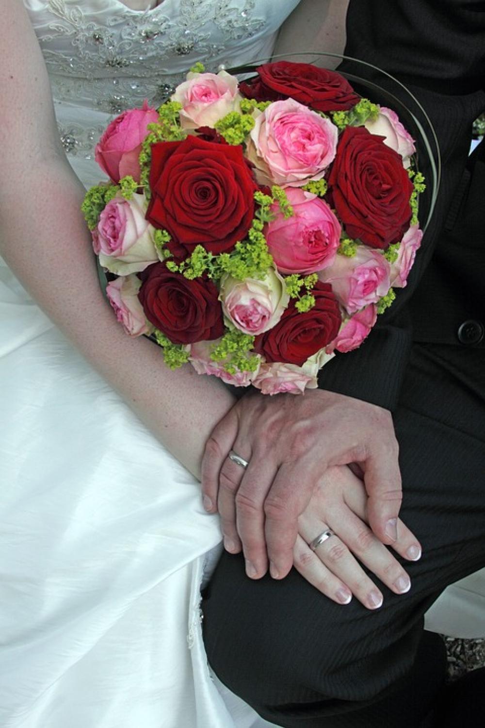 Wedding Bridal Bouquet Hands Wedding Rings Wedding Bridal Bouquet Hands Wedding Rings