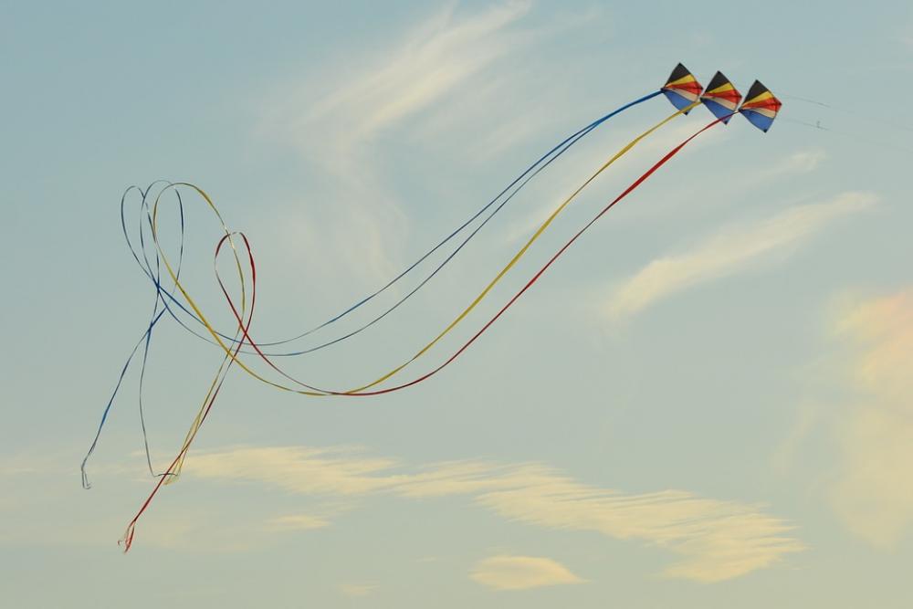 Wind Kite Blue Sky Air Clouds Wind Kite Blue Sky Air Clouds