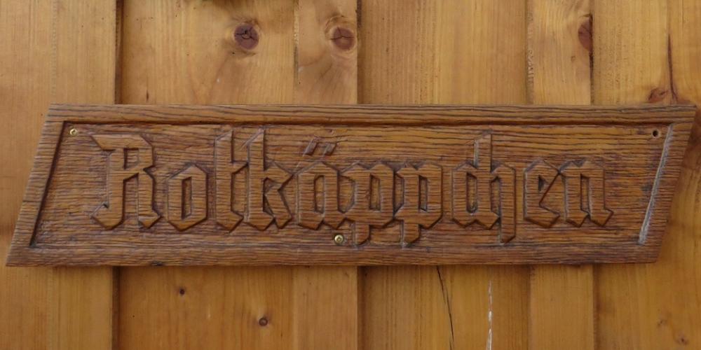 Wooden Sign Fairy Tales Rotkäppchen Wooden Sign Fairy Tales Rotkäppchen