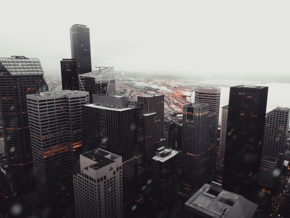 A City Skyline Bring Ravaged By Winter Elements Photo A City Skyline Bring Ravaged By Winter Elements Photo