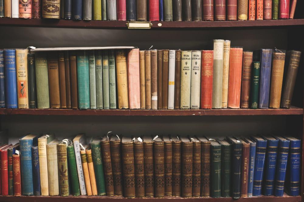 Antique Books On Shelves Photo Antique Books On Shelves Photo