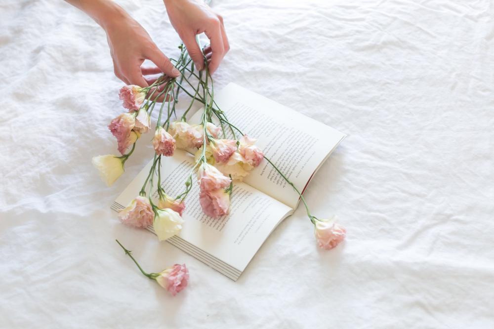 Bedsheet, Flowers & Hands Photo Bedsheet, Flowers & Hands Photo