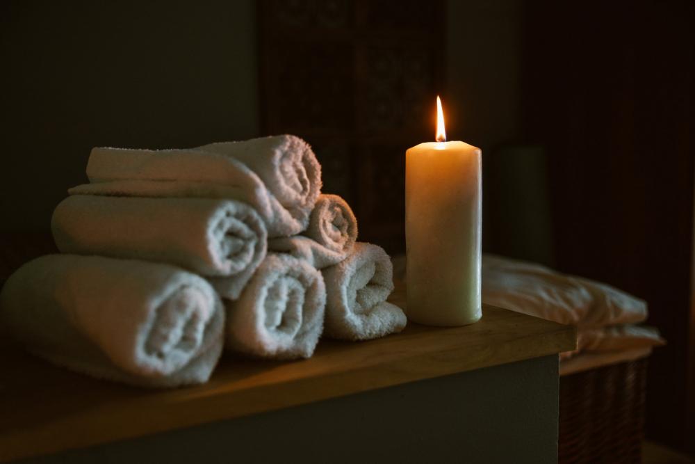 Candle Lit At Spa Photo Candle Lit At Spa Photo