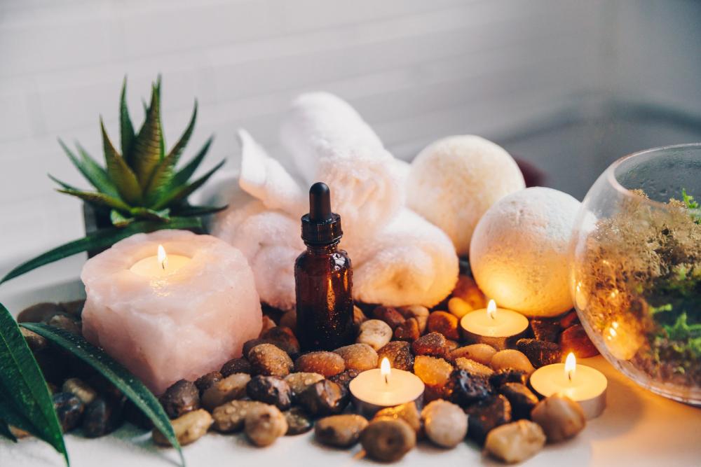 Candles Glow With Spa Decor Photo Candles Glow With Spa Decor Photo
