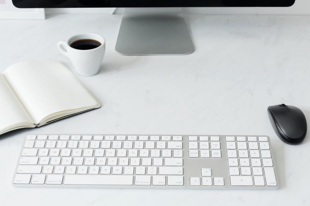 Clean Workstation With Coffee Photo Clean Workstation With Coffee Photo