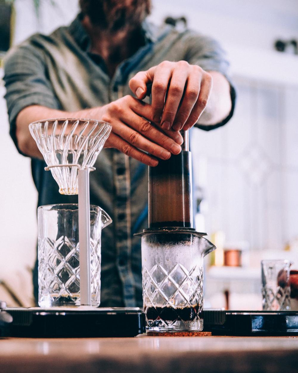 Coffee Press Into Crystal Photo Coffee Press Into Crystal Photo