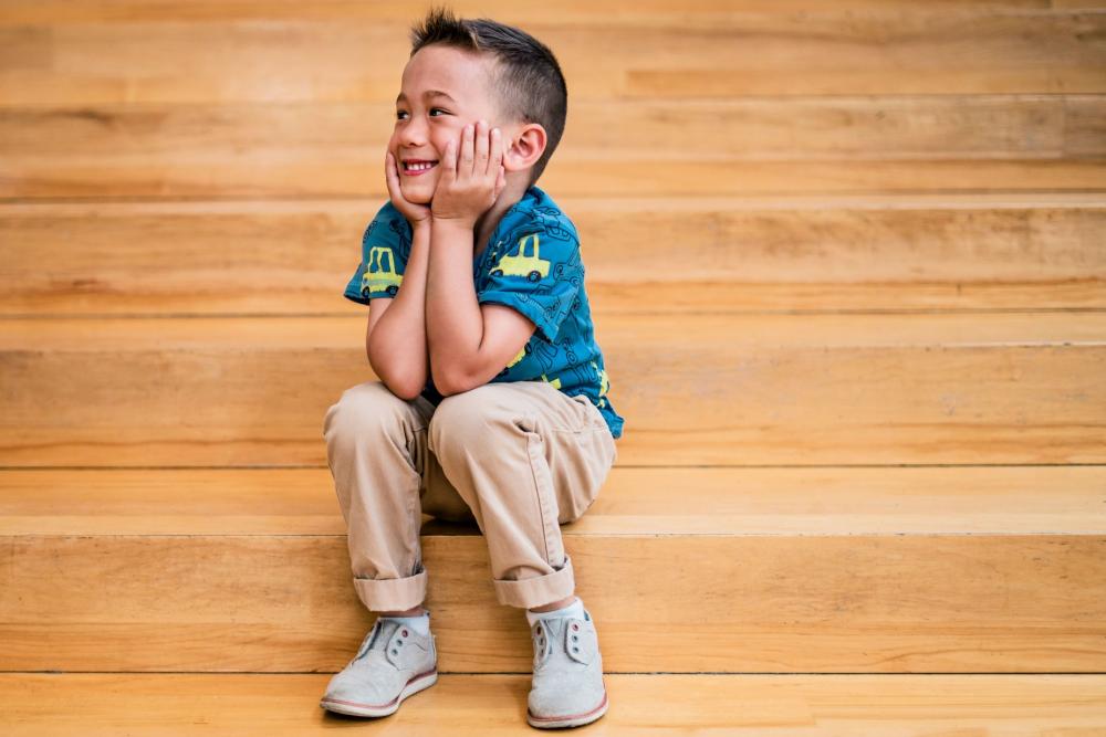 Cute Kid On Steps Photo Cute Kid On Steps Photo