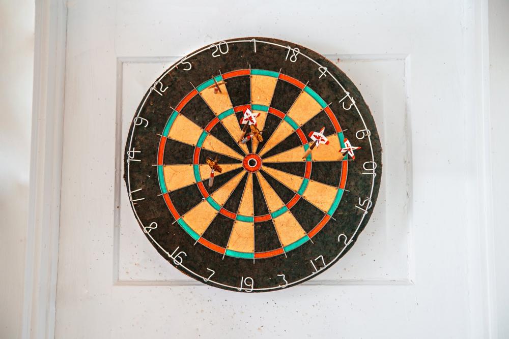 Dartboard On Door Photo Dartboard On Door Photo