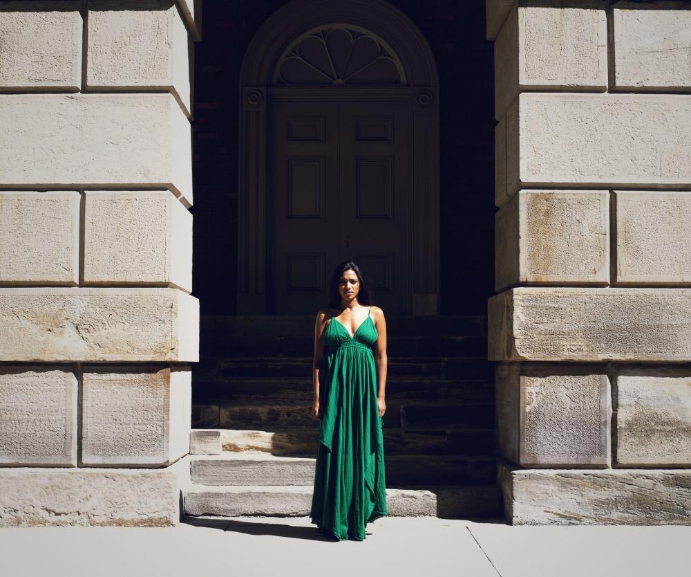 Green Summer Fashion In City Shadows Photo Green Summer Fashion In City Shadows Photo