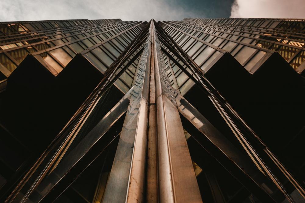 Looking Up Gold Glass Building Photo Looking Up Gold Glass Building Photo