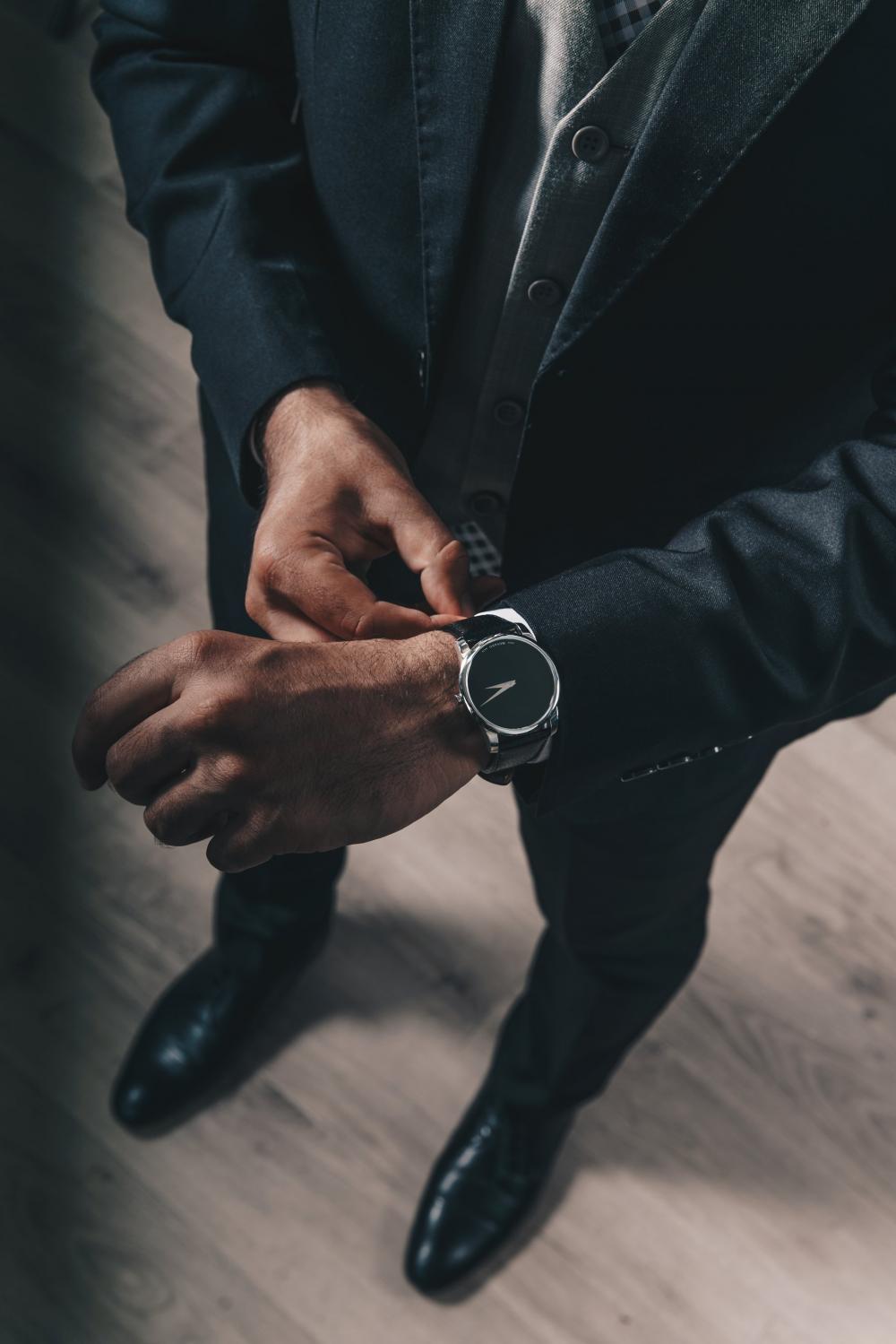 Mens Suit & Watch Photo Mens Suit & Watch Photo