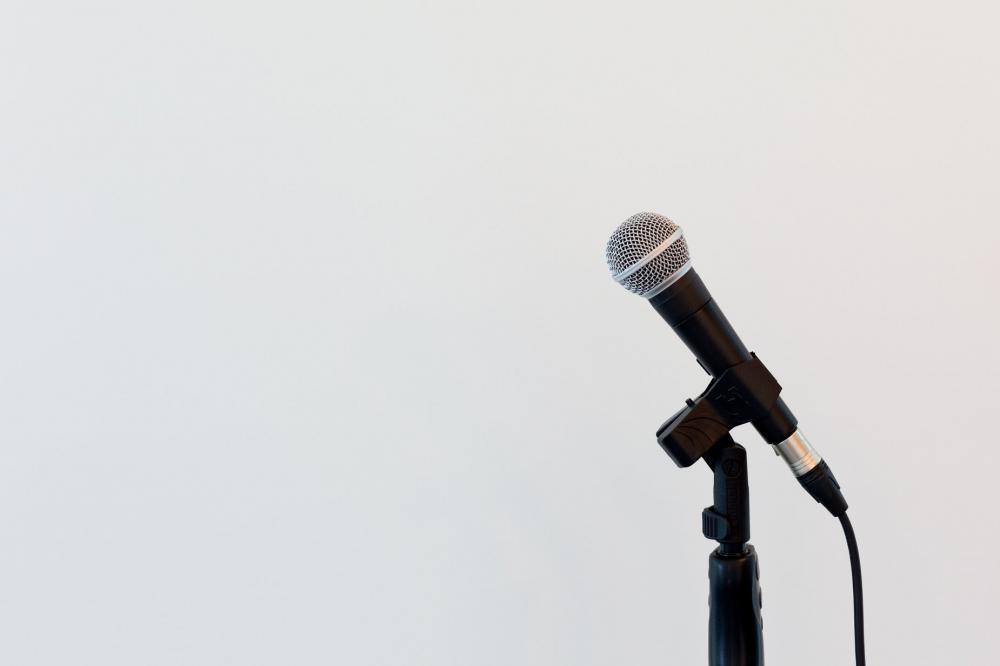 Microphone On Mic Stand Photo Microphone On Mic Stand Photo