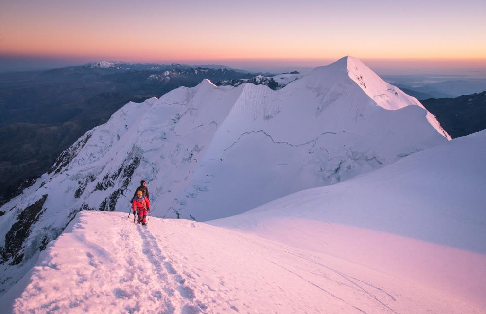 Pink Snow Covered Mountain Tops Photo Pink Snow Covered Mountain Tops Photo