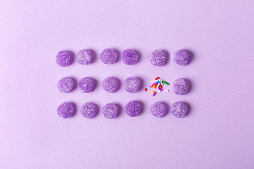 Purple Candy With Sprinkles Background Photo Purple Candy With Sprinkles Background Photo